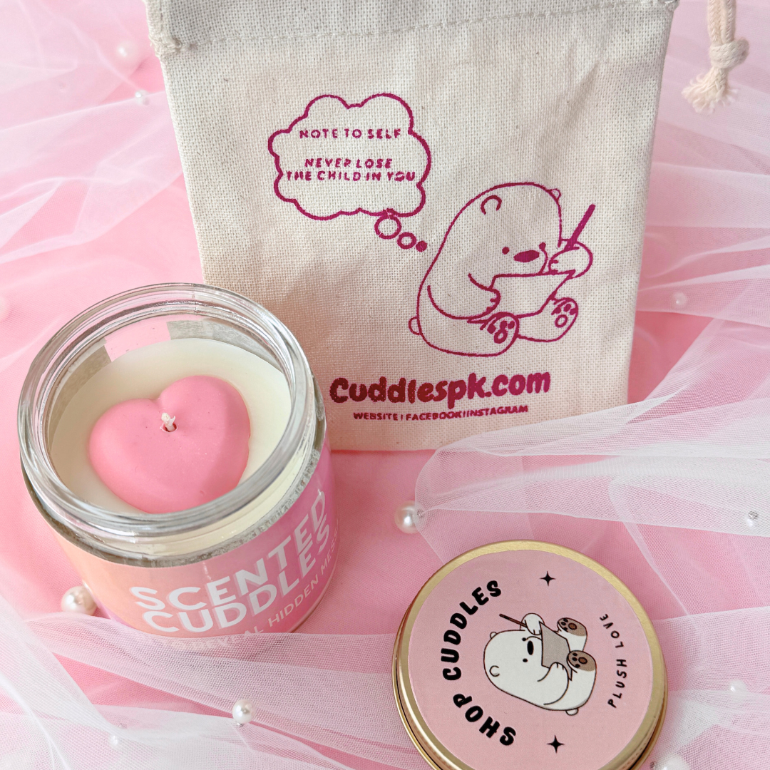 Happy Birthday | Hidden Message Candle | Strawberry Scented - Cuddles