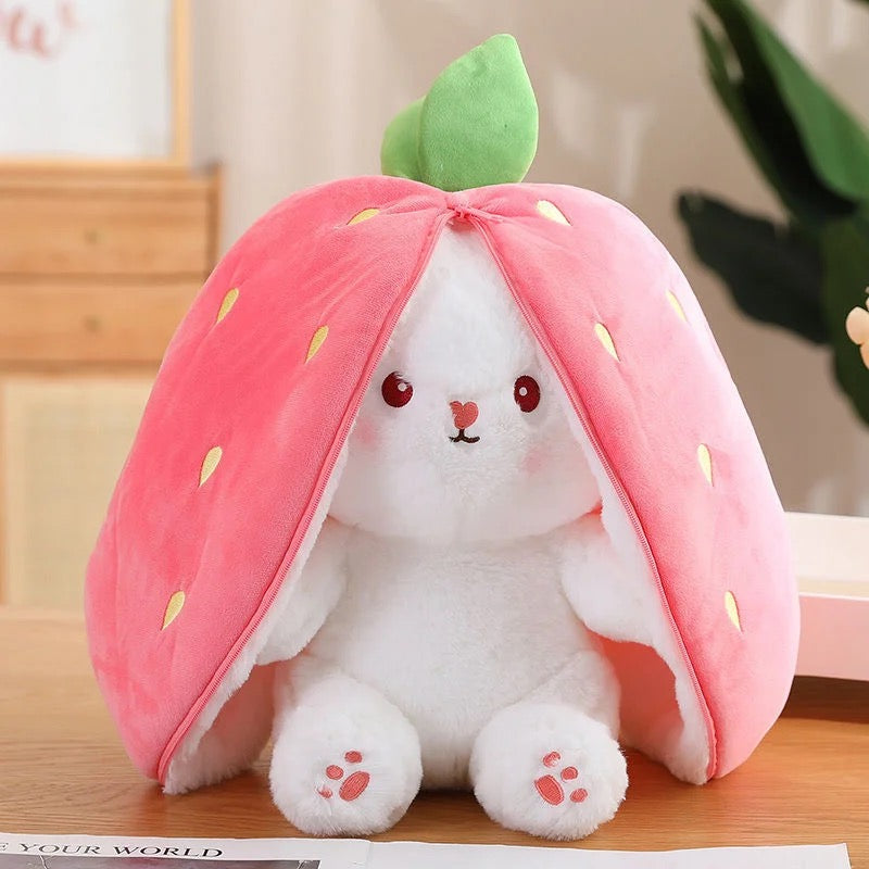 Strawberry Bunny | Pink & Orange | 25cm & 35cm - Cuddles
