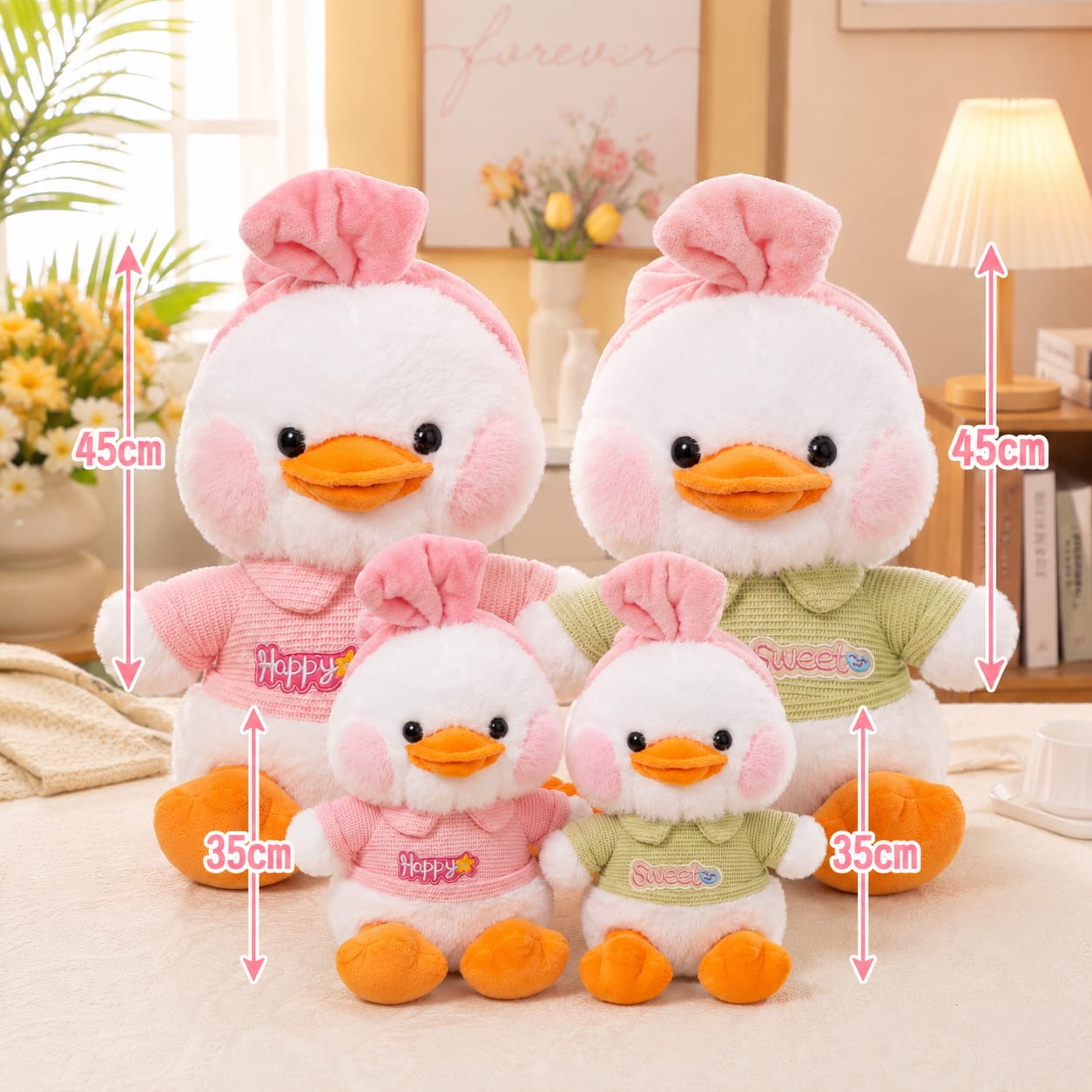 Cute Duck Plush Toy – Soft Cuddly Duck with Bow & Outfit