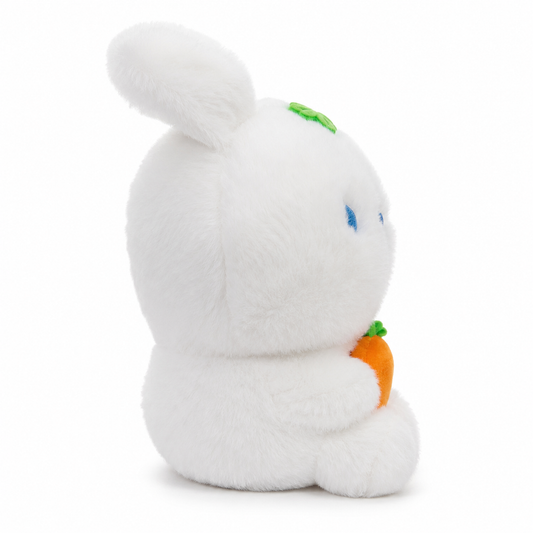 Carrot Bunny Plush – 25cm Soft White Rabbit Stuffed Toy