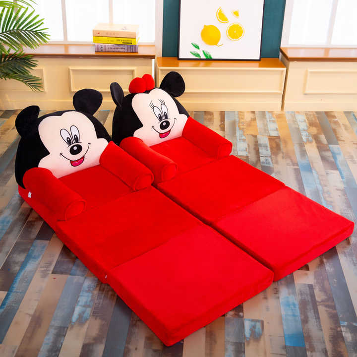 Mickey | Baby Sofa cum Bed | Red - Cuddles