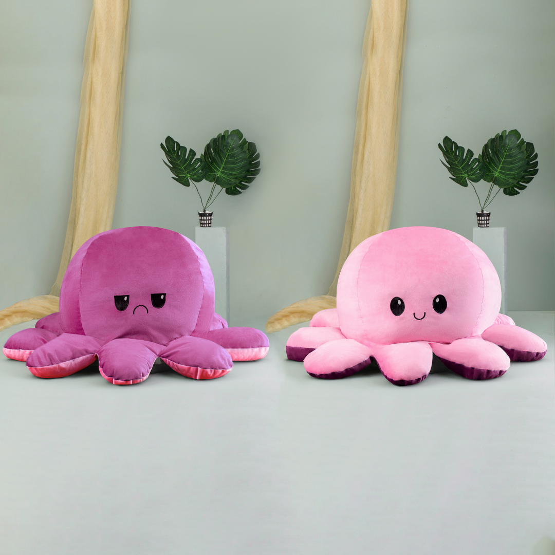 GIANT Reversible Octopus | Light Pink-Dark Pink | 80cm - Cuddles