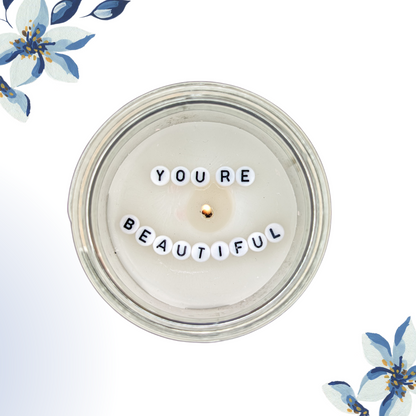 You're Beautiful | Hidden Message Candle | Strawberry Scented - Cuddles