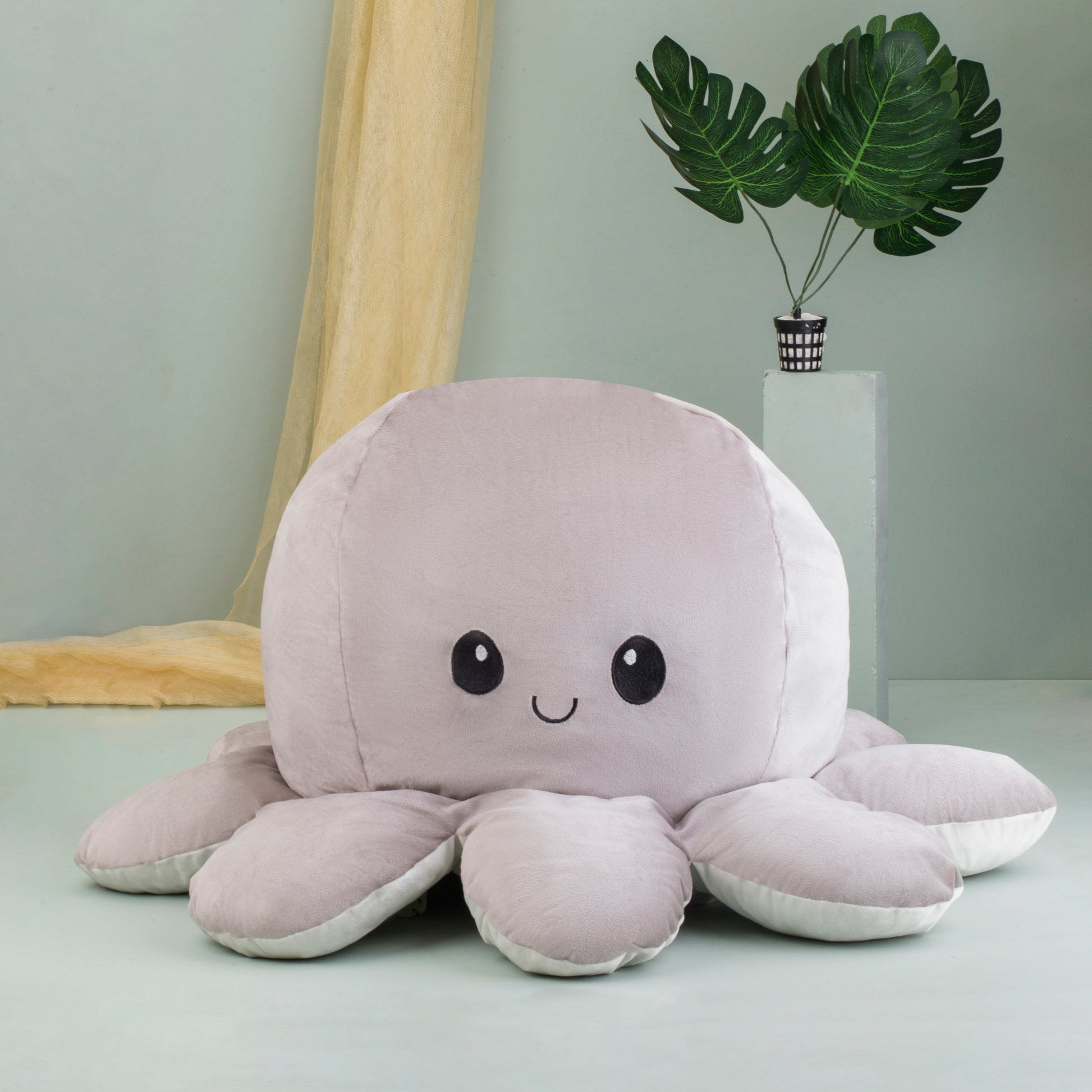GIANT Reversible Octopus | White-Grey | 80cm - Cuddles