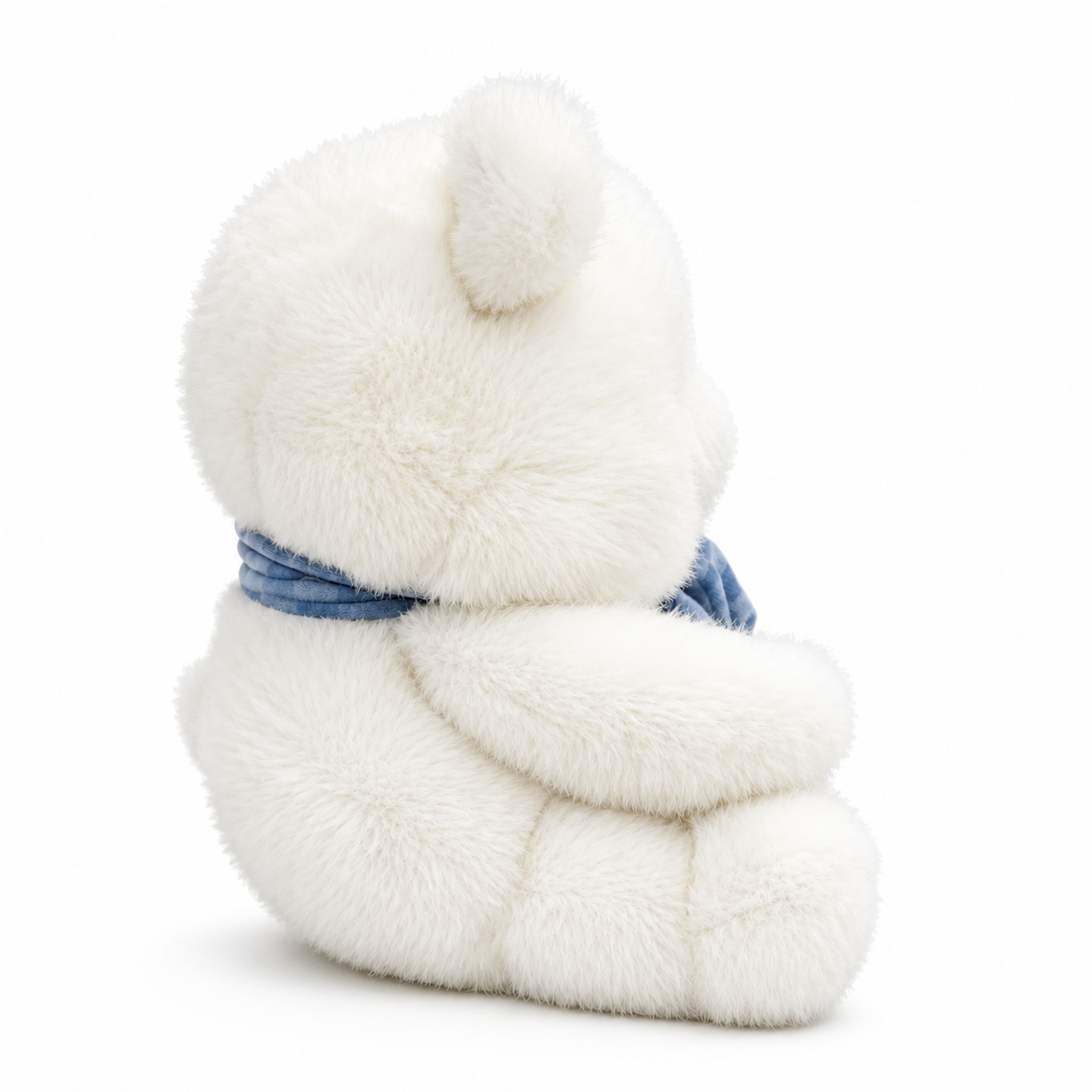 Snowy Scarf Bear Plush™ | Ultra-Soft White Teddy Bear with Blue Scarf | 30cm Cuddle Companion