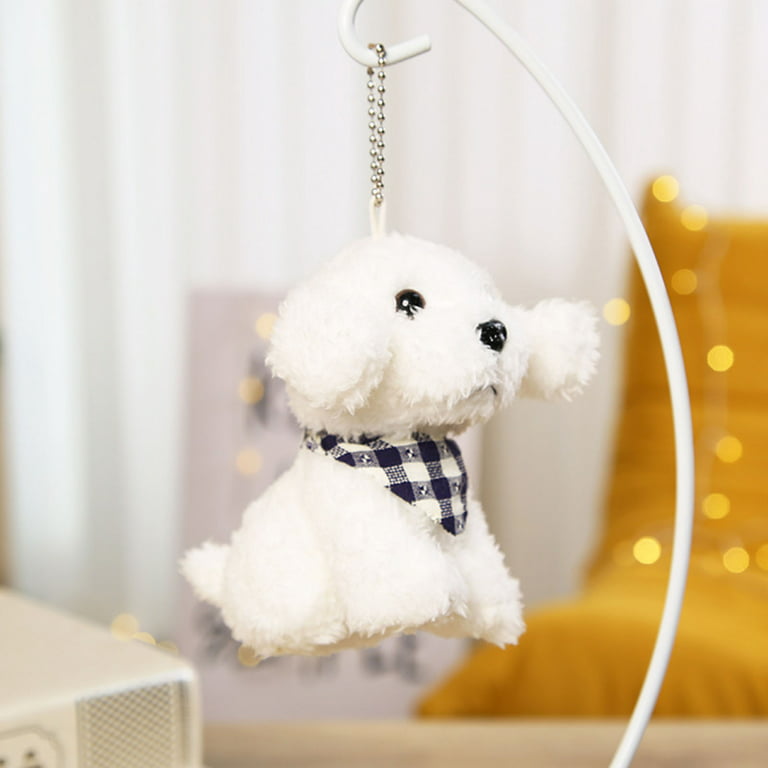 White Puppy Keychain - Cuddles