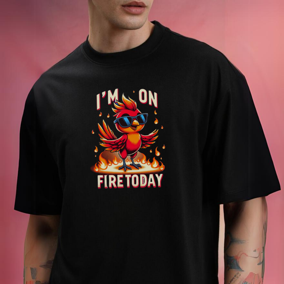 I'm On Fire | Black T Shirt | Oversized | Unisex