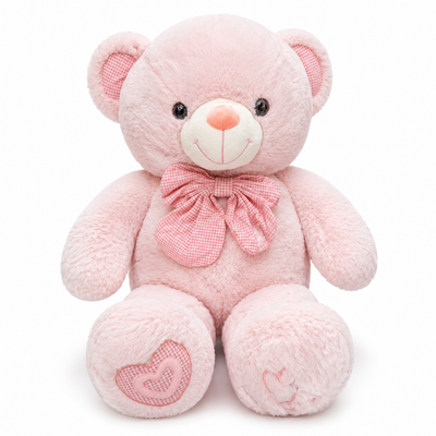 Pink CuddleLove Teddy Bear – 85cm Soft Plush Teddy with Bow