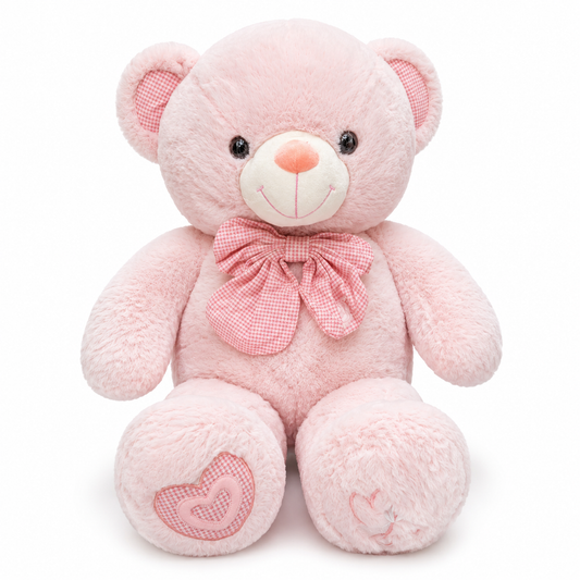 Pink CuddleLove Teddy Bear – 85cm Soft Plush Teddy with Bow
