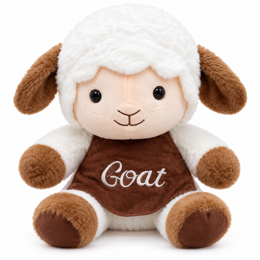 Cuddly Cocoa Goat Plushie – 35cm Soft & Fluffy Cuddle Toy