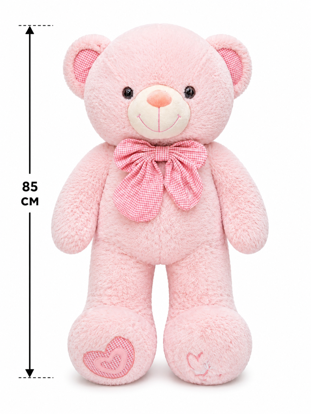 Pink CuddleLove Teddy Bear – 85cm Soft Plush Teddy with Bow