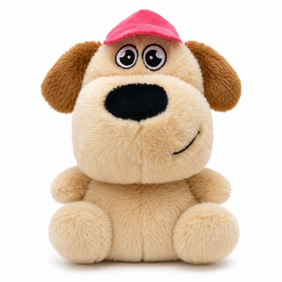 Pinky Cap Puppy Plushie – 25cm Soft Stuffed Dog Toy