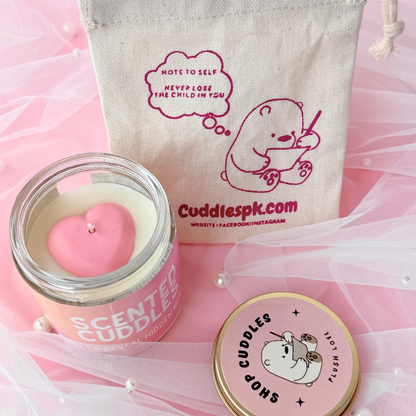 Eidi Nikalou| Hidden Message Candle | Strawberry Scented - Cuddles