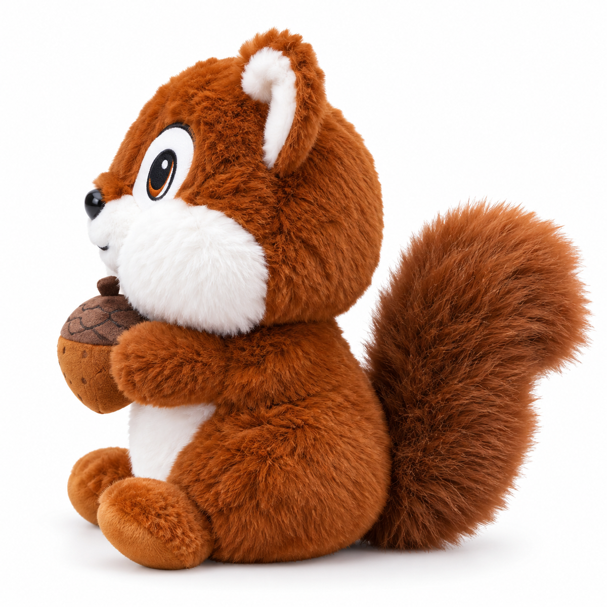 Acorn Buddy Squirrel Plushie – 30cm | Brown & Grey