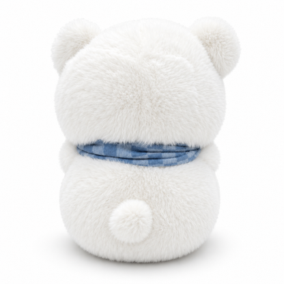 Snowy Scarf Bear Plush™ | Ultra-Soft White Teddy Bear with Blue Scarf | 30cm Cuddle Companion