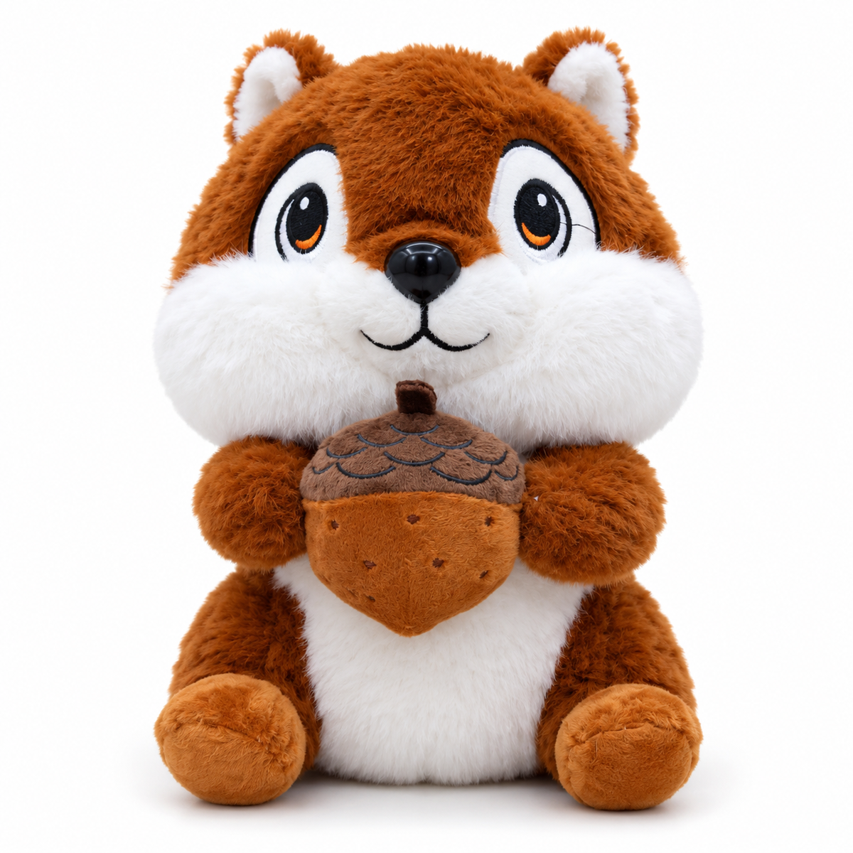 Acorn Buddy Squirrel Plushie – 30cm | Brown & Grey