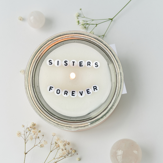Sisters Forever | Hidden Message Candle | Strawberry Scented - Cuddles