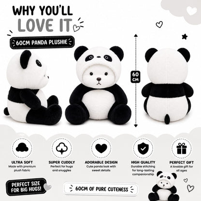 Panda Buddy Plushie – 60cm Ultra Soft Cuddly Stuffed Toy