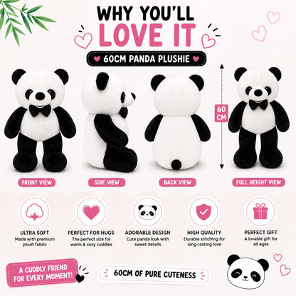 Panda Buddy Plushie – 60cm Ultra Soft Cuddly Stuffed Toy