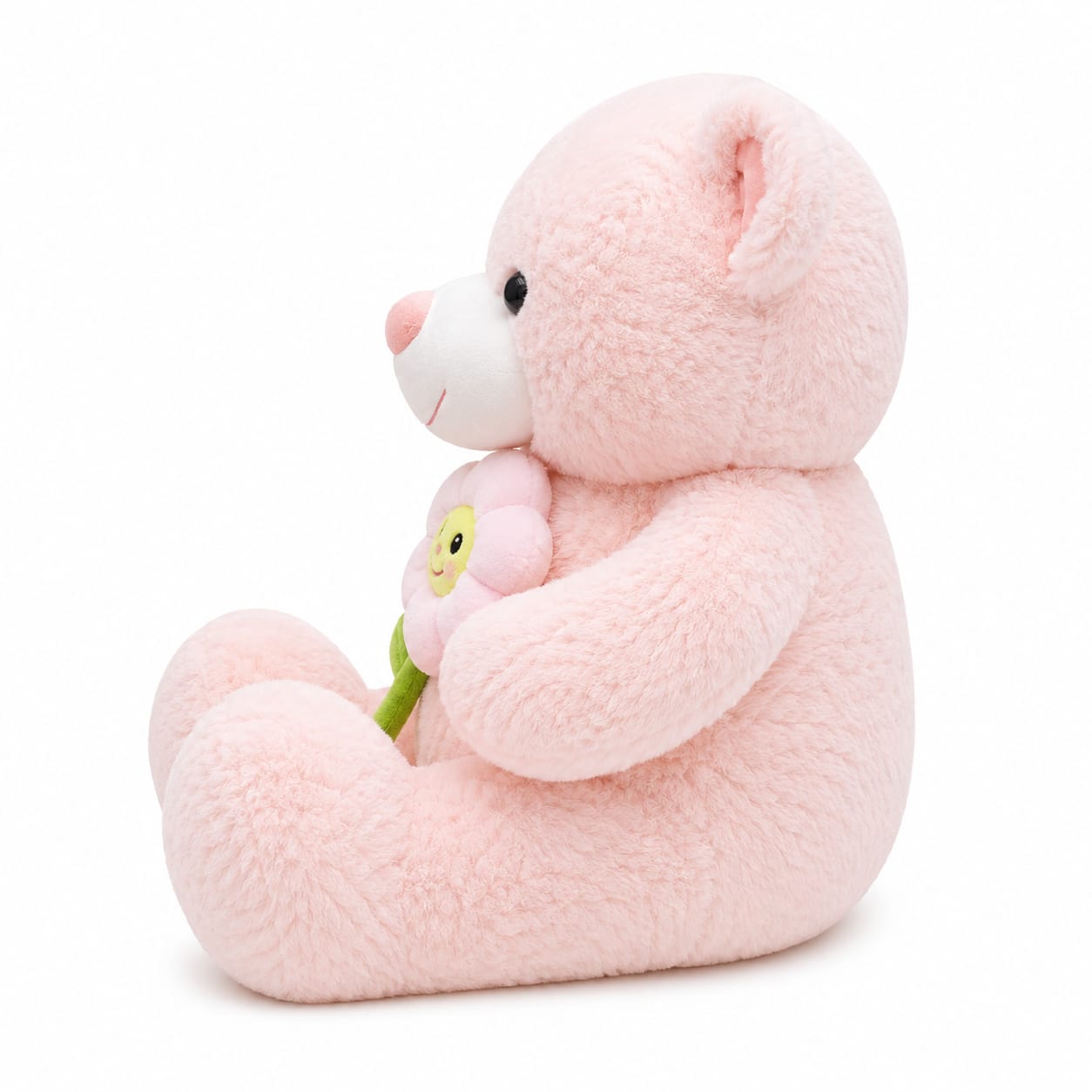 Blossom Hug Teddy Bear with Flower – 80cm