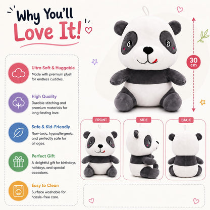 Puffy Panda Cuddle Plushie – 30cm