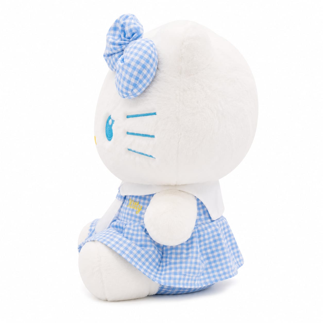 Blue Gingham Kitty Plush – 55cm