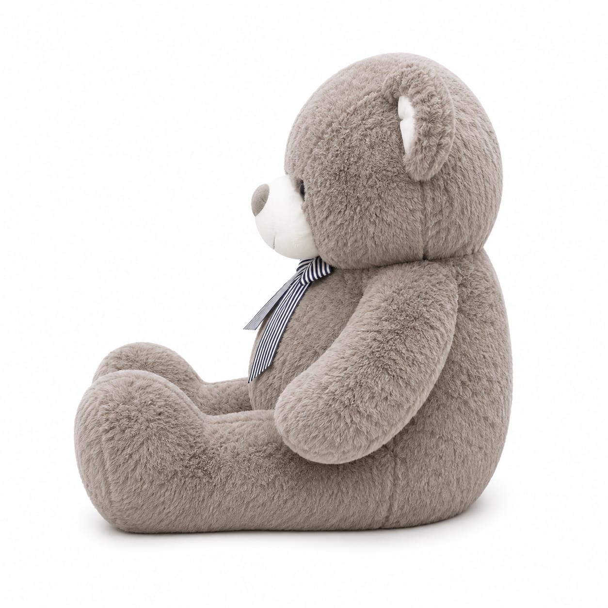 Giant Grey Brown Teddy Bear with Striped Bow – 100cm & 120cm