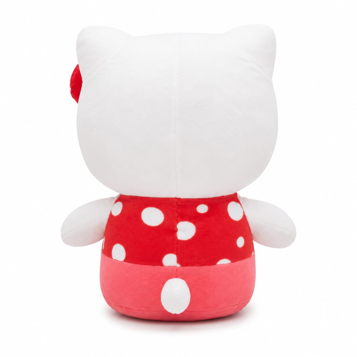 Polka Dot Mushroom Kitty Plushie – 45cm | Pink & Red