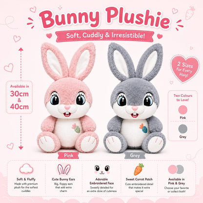 Bugsy Bunny | Pink & Grey | 30cm & 40cm