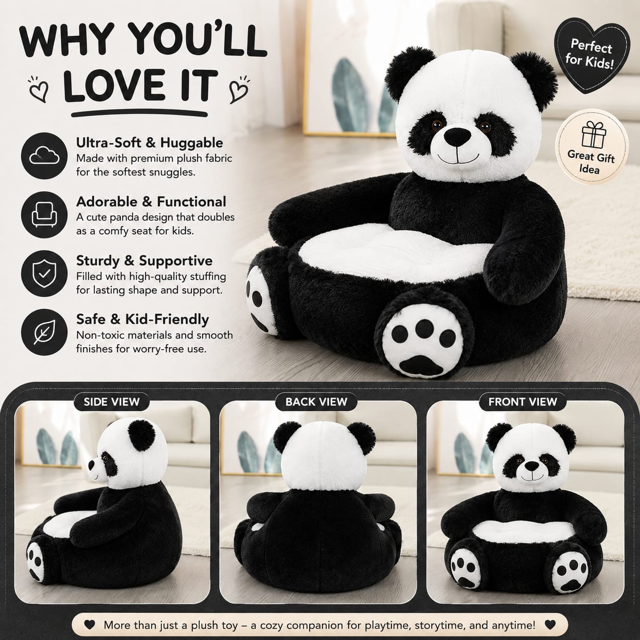 Panda Paws™ Plush Seat 🐼