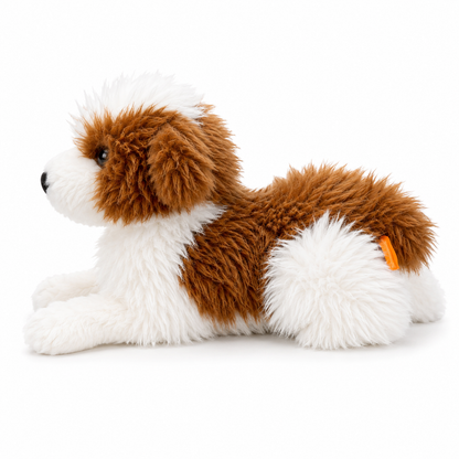 Fluffy Brown & White Puppy Plush – 35cm Ultra Soft Stuffed Dog Toy | Cuddly Companion Gift