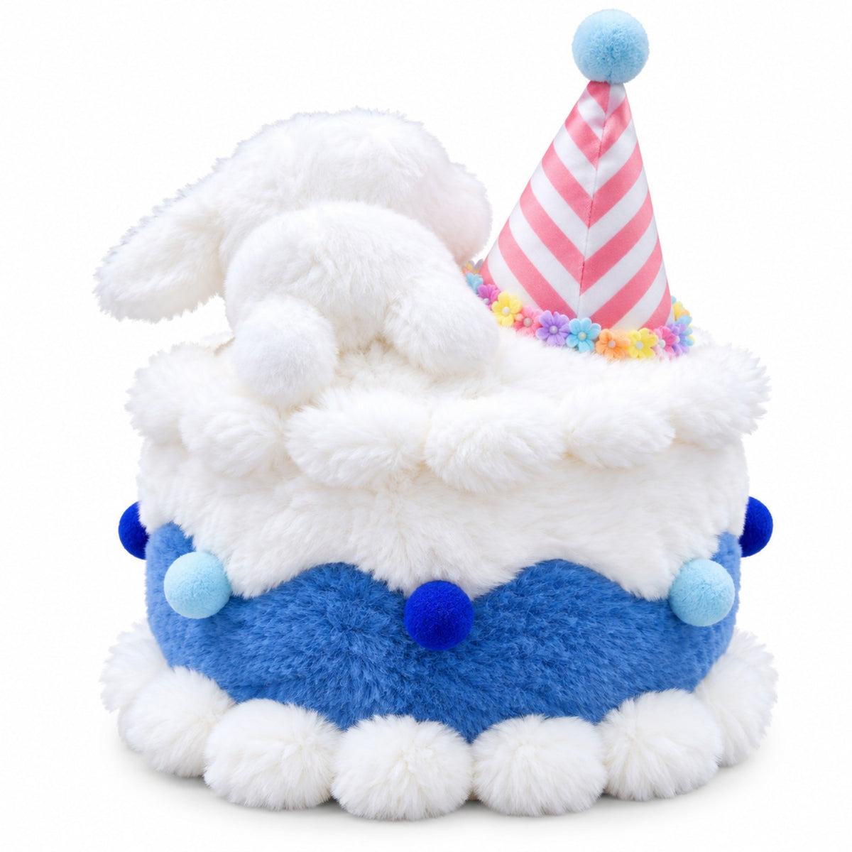Birthday Cake Cuddle Pals blue puppy back view