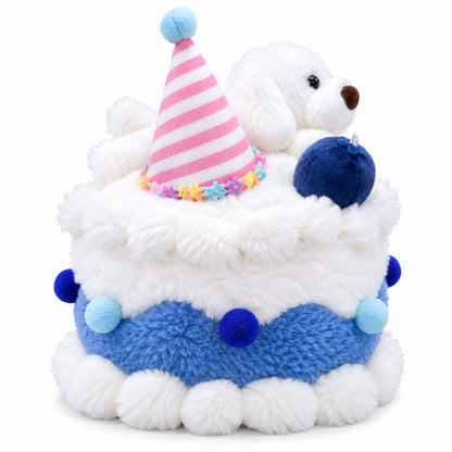 Birthday Cake Cuddle Pals blue puppy side view