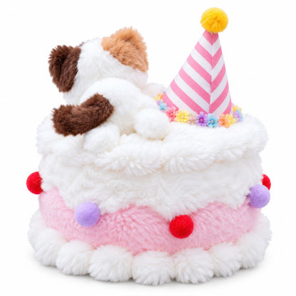 Birthday Cake Cuddle Pals pink cat back view