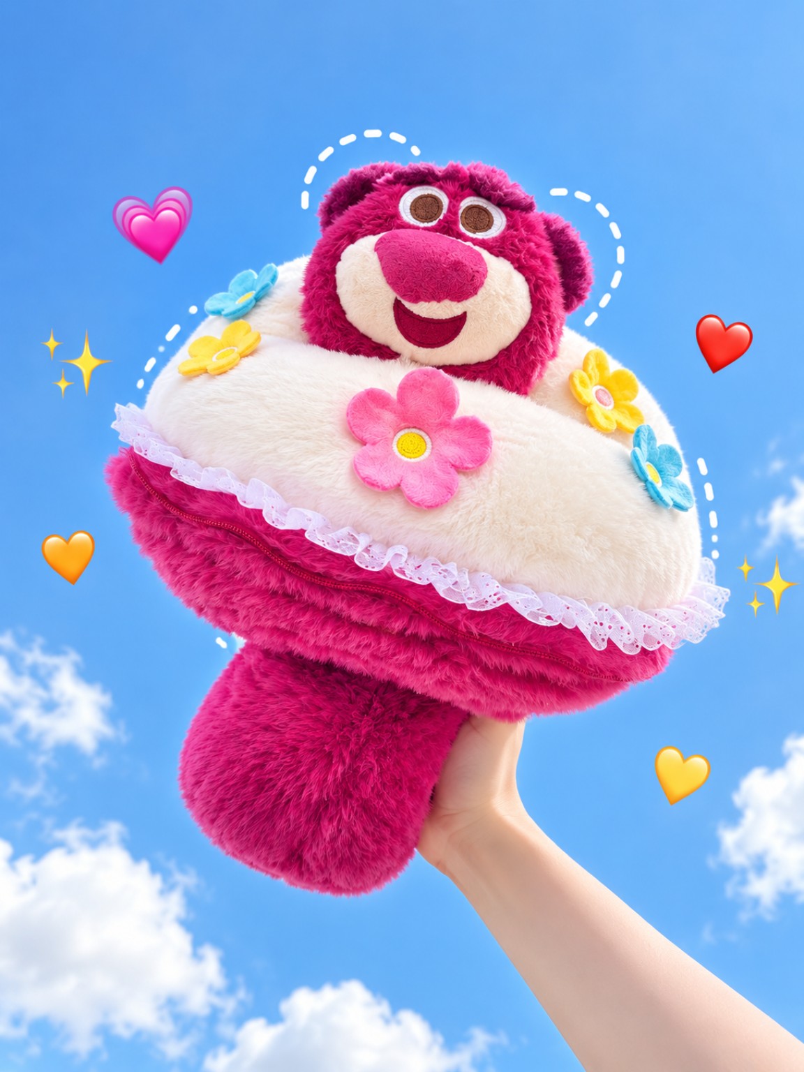 Blossom Bouquet Teddy plush alternate sky view