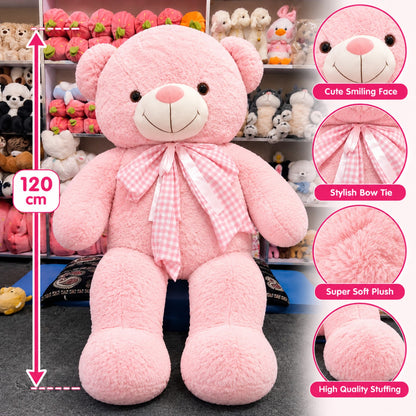 Blush Gingham Giant Teddy 120 cm feature image