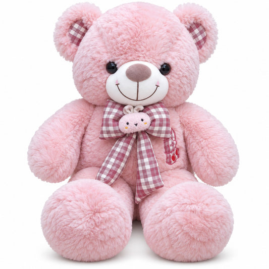 Bunny Bow Teddy pink front view