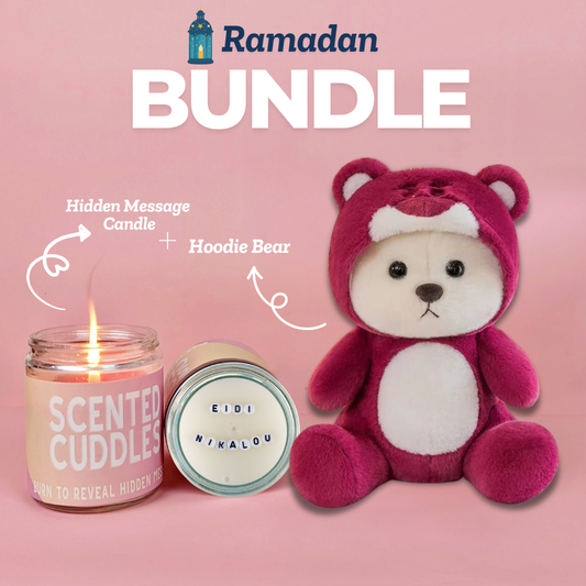 Hidden Message Candle + Hoodie Bear 🧸(Eid Collection)