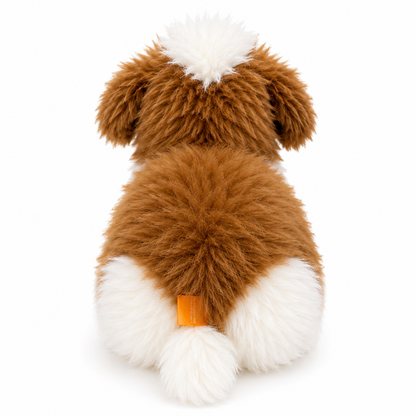 Fluffy Brown & White Puppy Plush – 35cm Ultra Soft Stuffed Dog Toy | Cuddly Companion Gift