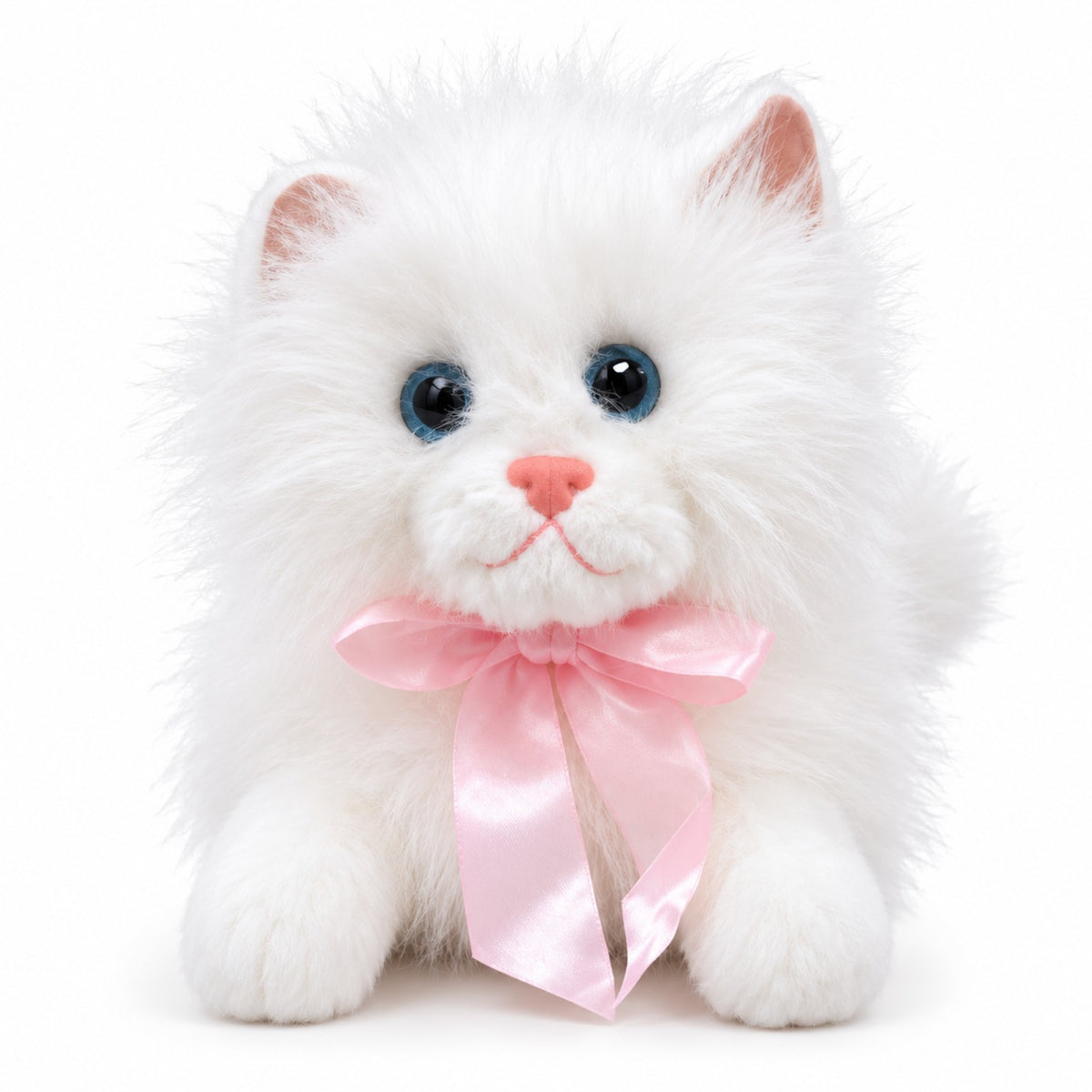 Fluffy Ribbon Kitty white front view