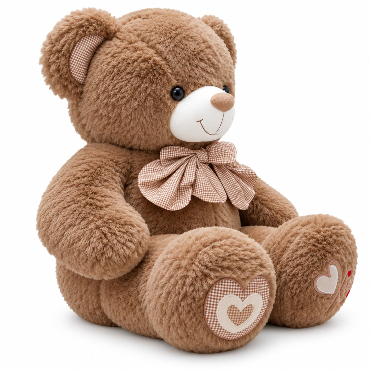 Heart Kiss Cuddle Teddy brown side view