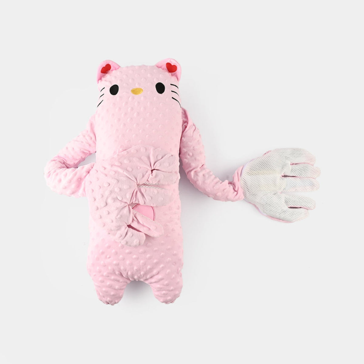 Huggy Hands Character Pillow pink kitty front view