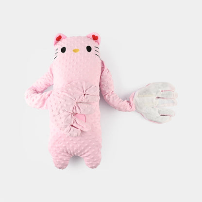 Huggy Hands Character Pillow pink kitty front view