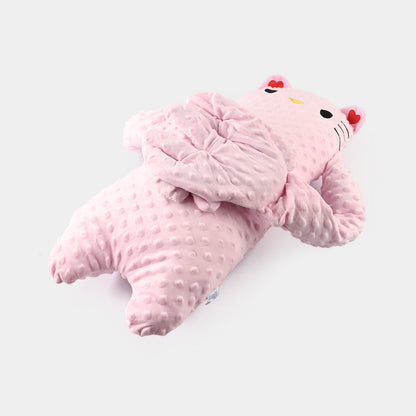 Huggy Hands Character Pillow pink kitty angled view