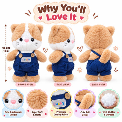 Lucky Ginger Kitty 45cm features