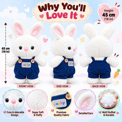 Lucky Snow Bunny 45cm features