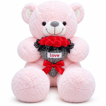 Rosie Bouquet Teddy pink front view
