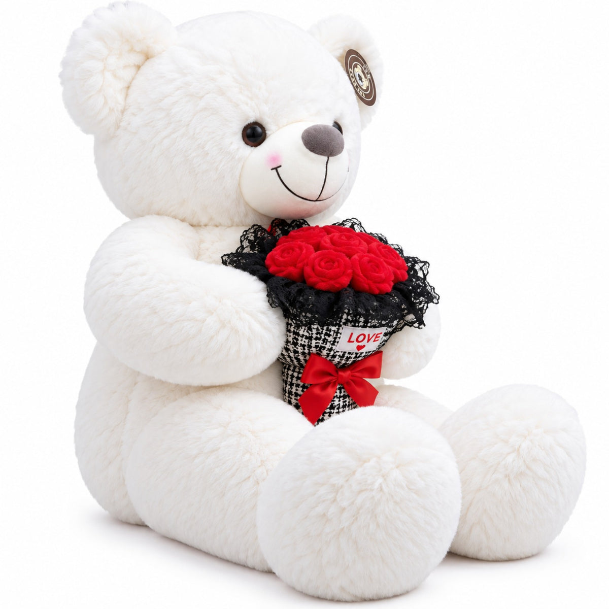 Rosie Bouquet Teddy white side view