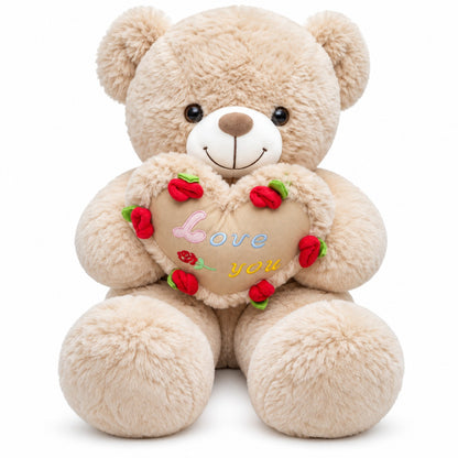 Rosy Heart Teddy brown front view
