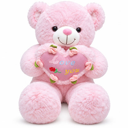Rosy Heart Teddy pink front view